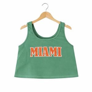 Miami Hurricanes Green Crop Tank | NCAA UM Sleeveless Top